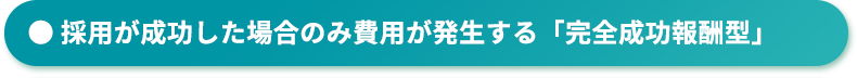 採用が成功した場合のみ費用が発生する「完全成功報酬型」
